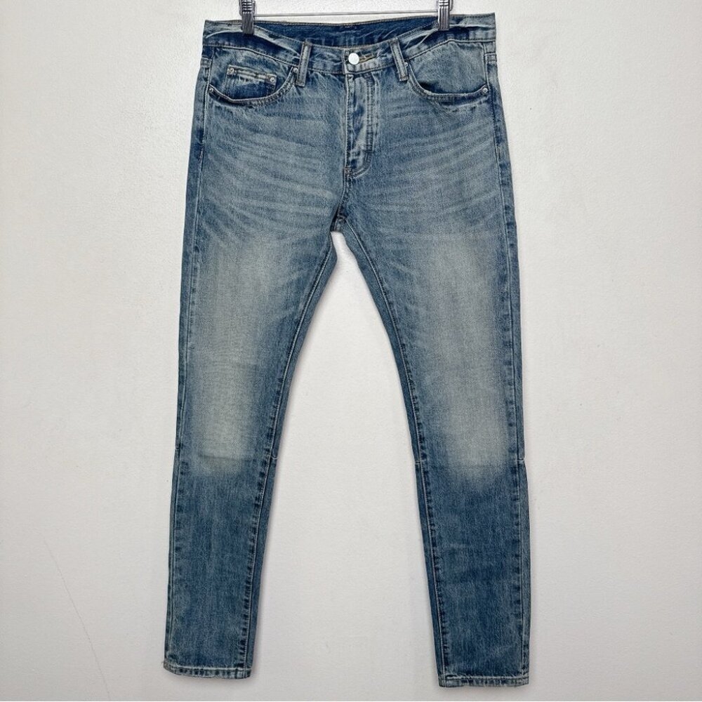 MNML Mens 32 Washed Slim Fit Double Knee Jeans